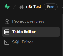 Supabase左側選單Table Editor