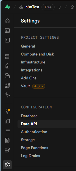 Supabase專案設定Data API
