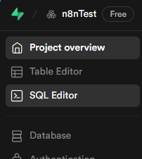 Supabase左側選單SQL Editor