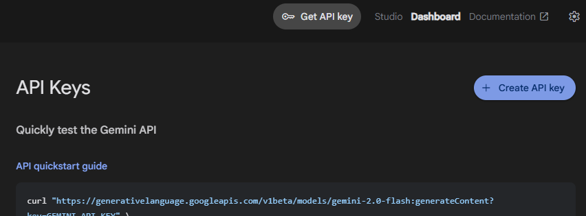 Google AI Studio建立API金鑰