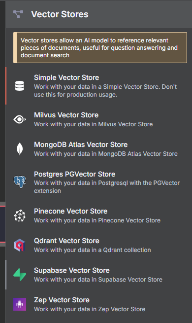 n8n選擇Supabase Vector Store