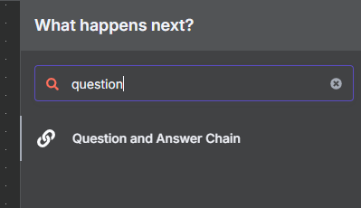 n8n選擇Question and Answer Chain