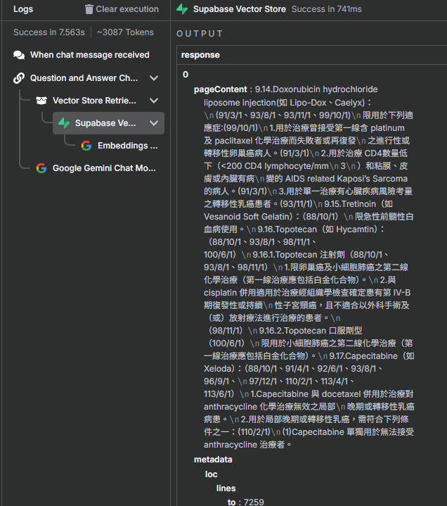n8n AI回答命中結果
