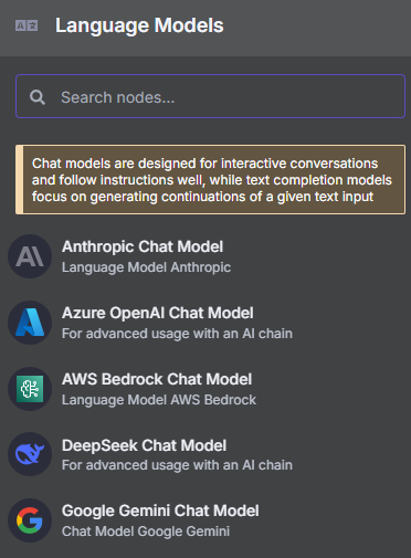 n8n選擇Google Gemini Chat Model