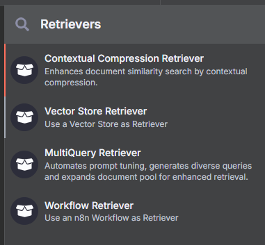 n8n選擇Vector Store Retriever